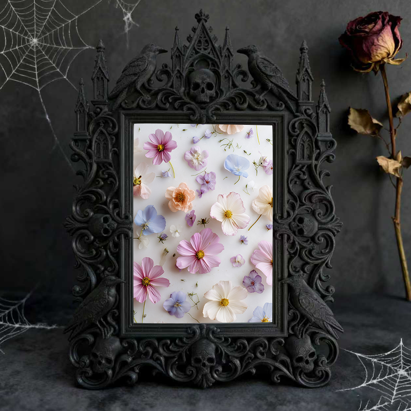 Exclusive-stock-pick Gothic Dark-style Photo Frame | Occult Home Meditation Corner Decor, Photo Ornament, Wall-mountable & Tabletop, Collect