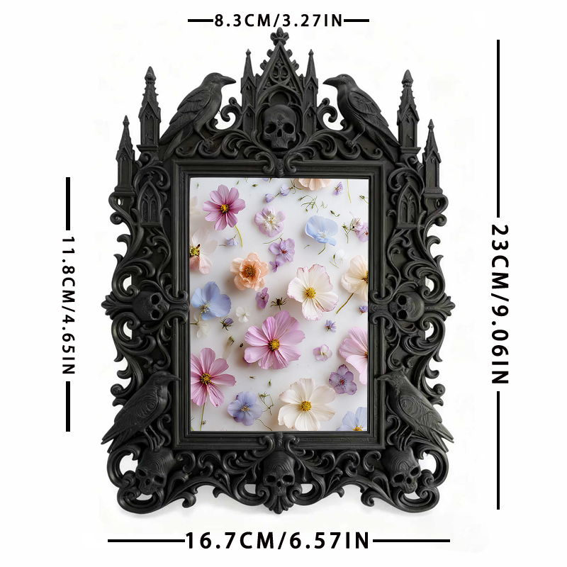 Exclusive-stock-pick Gothic Dark-style Photo Frame | Occult Home Meditation Corner Decor, Photo Ornament, Wall-mountable & Tabletop, Collect