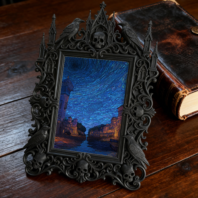 Rare-edition Gothic Dark-style Photo Frame | Gothic Balcony Garden Decor, Photo Ornament, Wall/Table Dual-use, Rustic Frame