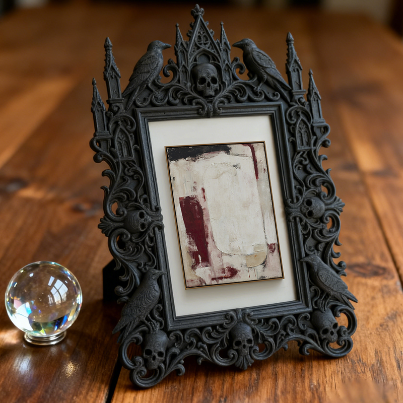 Reel-hit Gothic Dark-style Photo Frame | Gothic Kids’ Vampire Themed Room Decor, Photo Ornament, Wall-mountable & Tabletop, High-gloss Frame