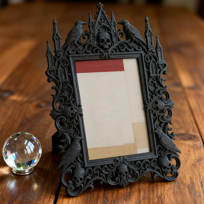Edgy-classic Gothic Dark-style Photo Frame | Horror Movie Fan Cave Shelf Decor, Photo Ornament, Dual-use Display, Minimalist Frame