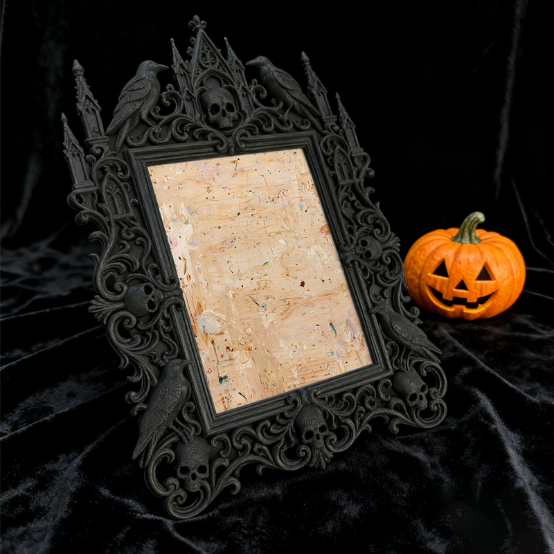 Luxe-dark-chic Gothic Dark-style Photo Frame | Dark Academia Bookcase Top Decor, Photo Ornament, Wall-mountable & Tabletop, Practical Frame