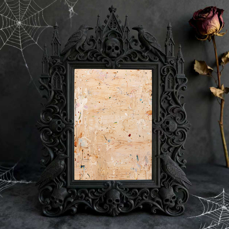Luxe-dark-chic Gothic Dark-style Photo Frame | Dark Academia Bookcase Top Decor, Photo Ornament, Wall-mountable & Tabletop, Practical Frame