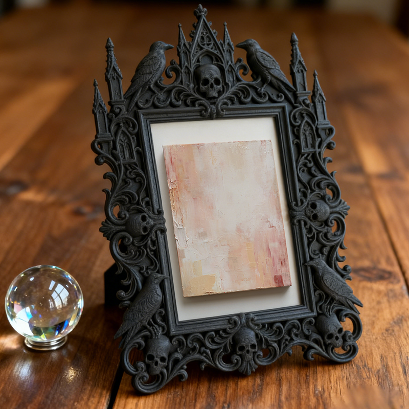 Hard-to-get Gothic Dark-style Photo Frame | Vampire LARP Themed Guest Room Decor, Photo Ornament, Wall/Table Dual-use, Artistic Frame