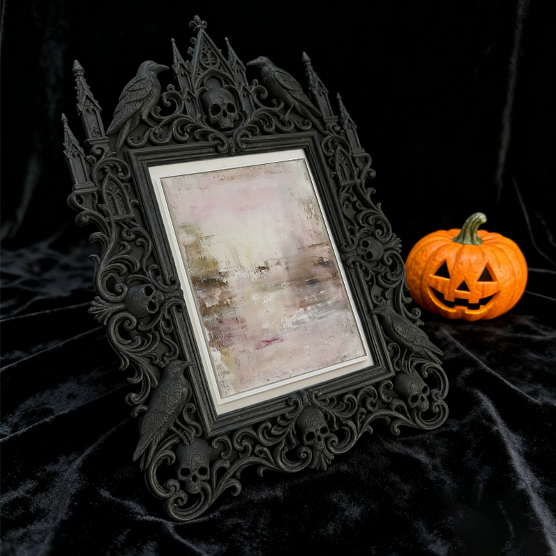 One-of-a-kind-design Gothic Dark-style Photo Frame | Witchy Kitchen Window Sill Decor, Photo Ornament, Wall-mountable & Tabletop, Portable F