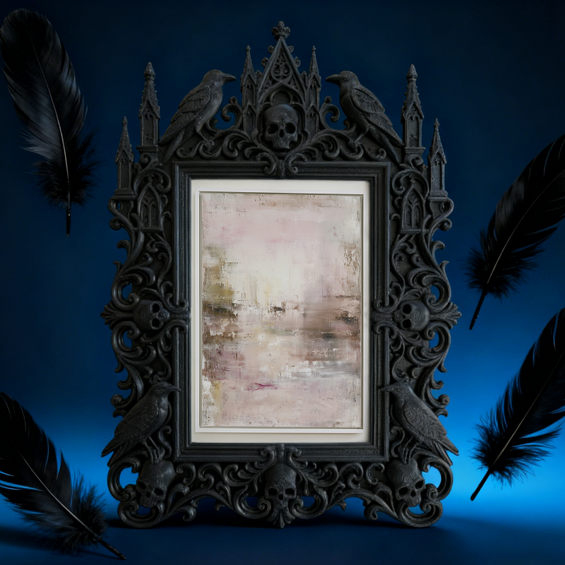 One-of-a-kind-design Gothic Dark-style Photo Frame | Witchy Kitchen Window Sill Decor, Photo Ornament, Wall-mountable & Tabletop, Portable F