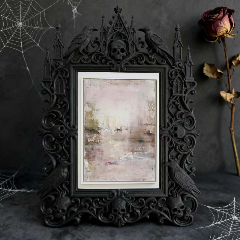 One-of-a-kind-design Gothic Dark-style Photo Frame | Witchy Kitchen Window Sill Decor, Photo Ornament, Wall-mountable & Tabletop, Portable F