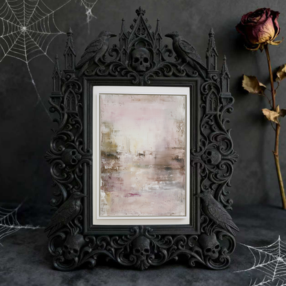 One-of-a-kind-design Gothic Dark-style Photo Frame | Witchy Kitchen Window Sill Decor, Photo Ornament, Wall-mountable & Tabletop, Portable F