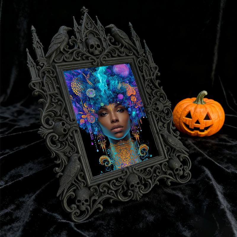 Reel-famous Gothic Dark-style Photo Frame | Gothic Handmade Aromatherapy Stone Shop Decor, Photo Ornament, Wall-mountable & Tabletop, Plasti