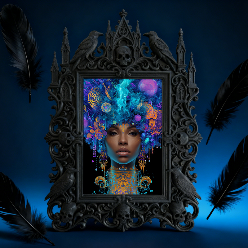 Reel-famous Gothic Dark-style Photo Frame | Gothic Handmade Aromatherapy Stone Shop Decor, Photo Ornament, Wall-mountable & Tabletop, Plasti