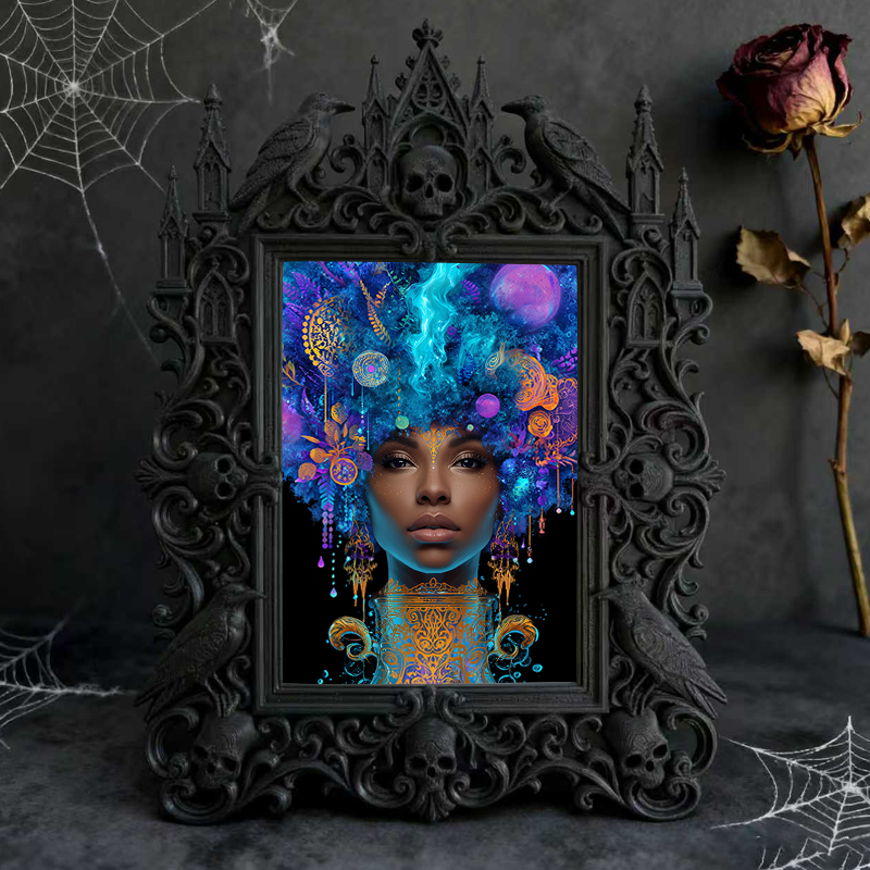 Reel-famous Gothic Dark-style Photo Frame | Gothic Handmade Aromatherapy Stone Shop Decor, Photo Ornament, Wall-mountable & Tabletop, Plasti