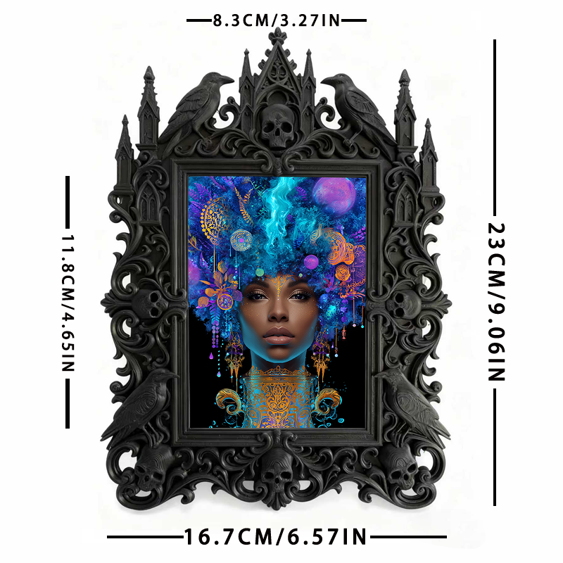 Reel-famous Gothic Dark-style Photo Frame | Gothic Handmade Aromatherapy Stone Shop Decor, Photo Ornament, Wall-mountable & Tabletop, Plasti