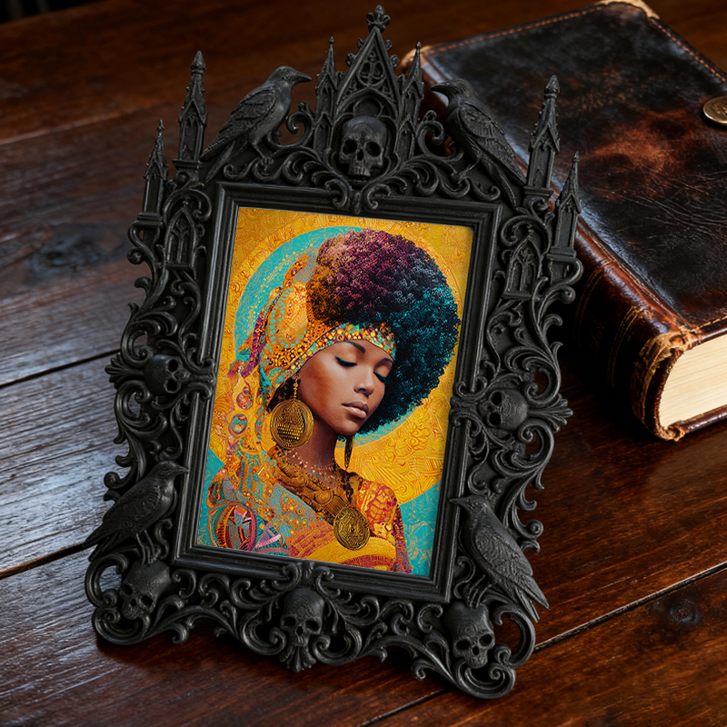 Customer-raved Gothic Dark-style Photo Frame | Dark Academia Wax Seal Workshop Decor, Photo Ornament, Wall/Table Dual-use, Durable Frame