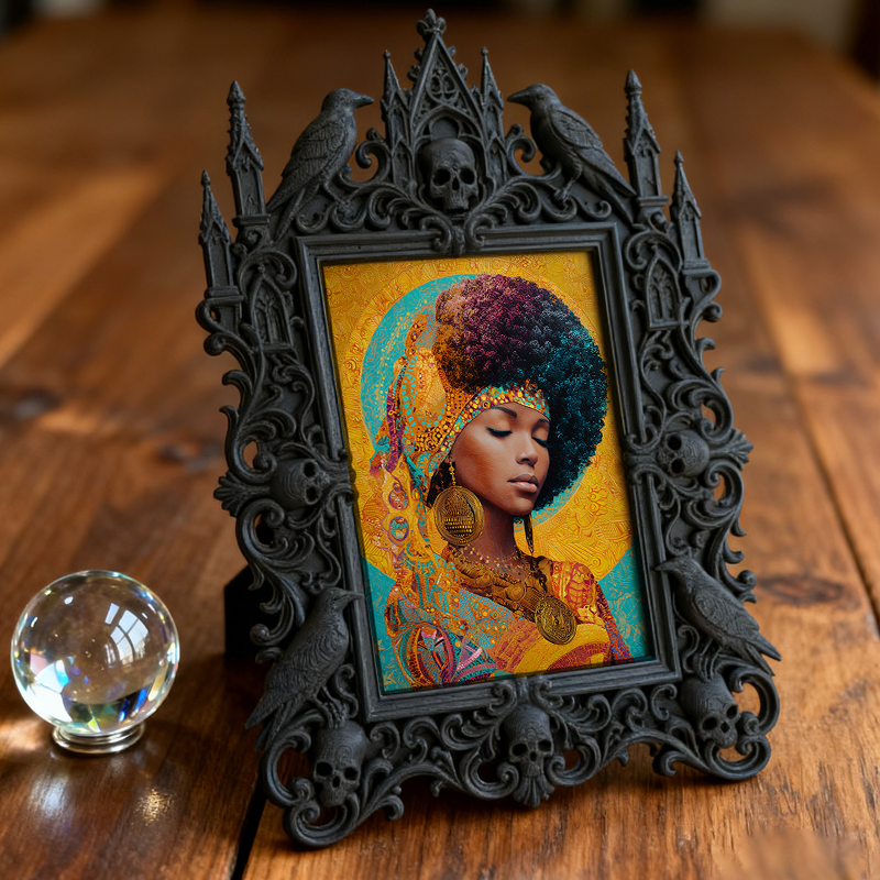 Customer-raved Gothic Dark-style Photo Frame | Dark Academia Wax Seal Workshop Decor, Photo Ornament, Wall/Table Dual-use, Durable Frame