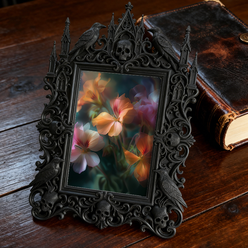 Shop-top-pick Gothic Dark-style Photo Frame | Vampire-themed Board Game Bar Counter Decor, Photo Ornament, Wall-mountable & Tabletop, Lightw