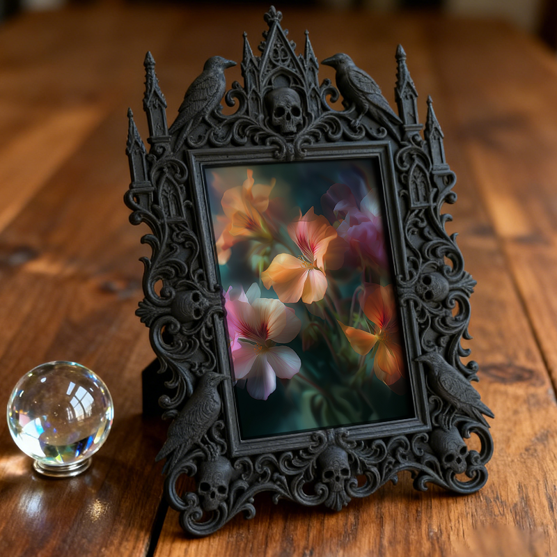 Shop-top-pick Gothic Dark-style Photo Frame | Vampire-themed Board Game Bar Counter Decor, Photo Ornament, Wall-mountable & Tabletop, Lightw