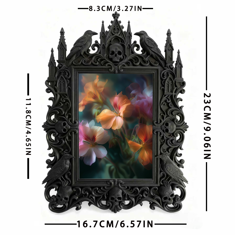 Shop-top-pick Gothic Dark-style Photo Frame | Vampire-themed Board Game Bar Counter Decor, Photo Ornament, Wall-mountable & Tabletop, Lightw