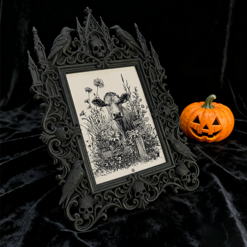 Bestselling-essential Gothic Dark-style Photo Frame | Punk Rock Vintage Band T-shirt Shop Decor, Photo Ornament, Wall/Table Dual-use, Eco-fr
