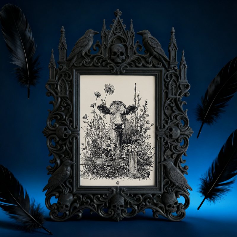Bestselling-essential Gothic Dark-style Photo Frame | Punk Rock Vintage Band T-shirt Shop Decor, Photo Ornament, Wall/Table Dual-use, Eco-fr