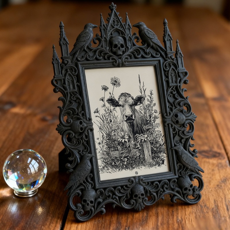 Bestselling-essential Gothic Dark-style Photo Frame | Punk Rock Vintage Band T-shirt Shop Decor, Photo Ornament, Wall/Table Dual-use, Eco-fr