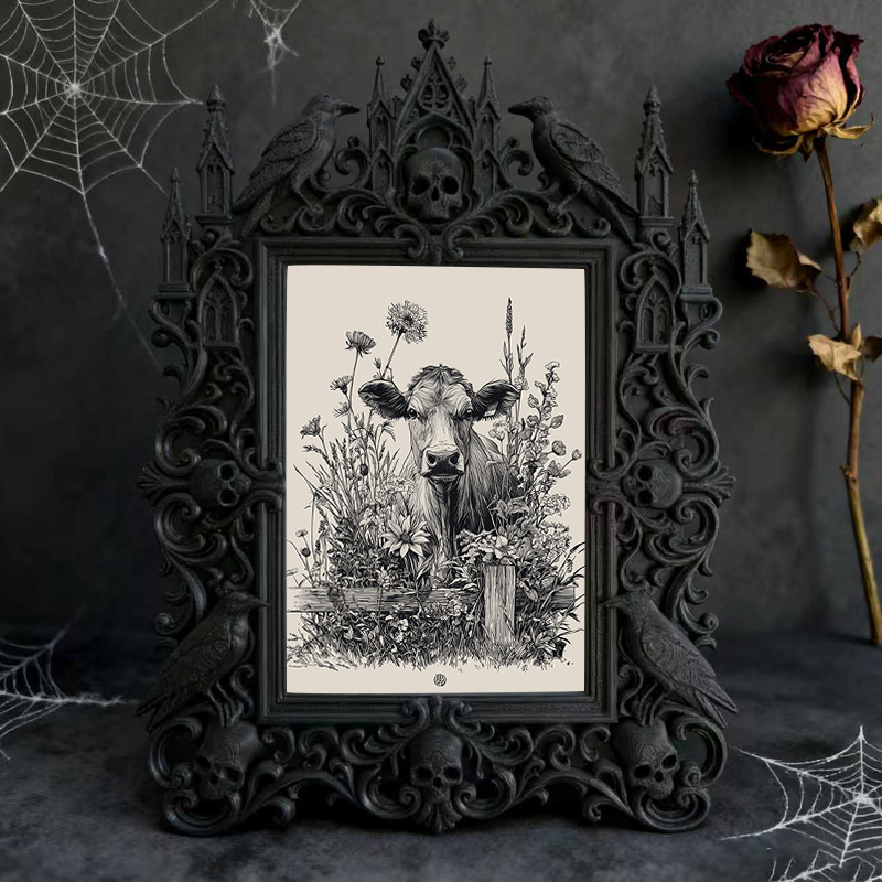 Bestselling-essential Gothic Dark-style Photo Frame | Punk Rock Vintage Band T-shirt Shop Decor, Photo Ornament, Wall/Table Dual-use, Eco-fr
