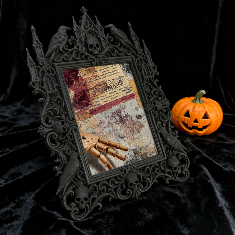 Must-grab-now Gothic Dark-style Photo Frame | Horror Themed Pop-up Book Shop Decor, Photo Ornament, Wall-mountable & Tabletop, Slim Frame
