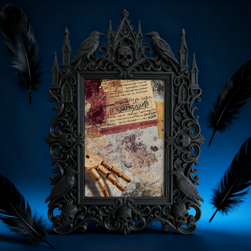 Must-grab-now Gothic Dark-style Photo Frame | Horror Themed Pop-up Book Shop Decor, Photo Ornament, Wall-mountable & Tabletop, Slim Frame