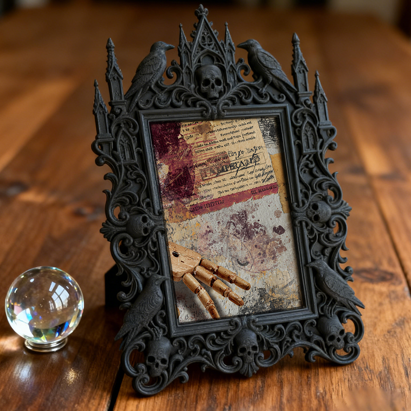 Must-grab-now Gothic Dark-style Photo Frame | Horror Themed Pop-up Book Shop Decor, Photo Ornament, Wall-mountable & Tabletop, Slim Frame