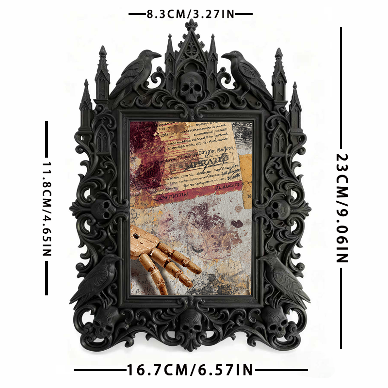 Must-grab-now Gothic Dark-style Photo Frame | Horror Themed Pop-up Book Shop Decor, Photo Ornament, Wall-mountable & Tabletop, Slim Frame