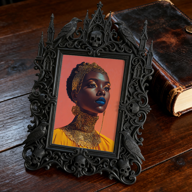 5-star-hit Gothic Dark-style Photo Frame | Gothic Tattoo Aftercare Product Shop Decor, Photo Ornament, Dual-use Display, Sturdy Frame