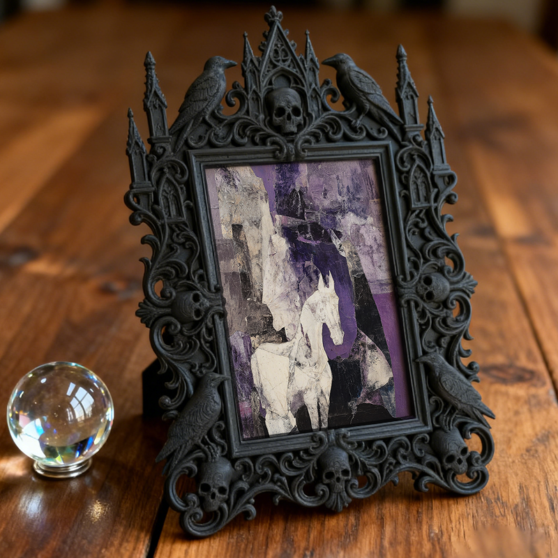 Rare-gem-pick Gothic Dark-style Photo Frame | Werewolf-themed Outdoor Hiking Boot Shop Decor, Photo Ornament, Wall/Table Dual-use, Rustic Fr