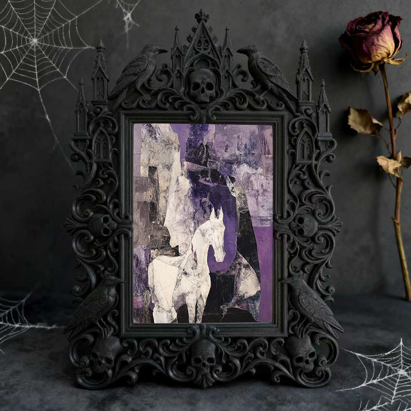 Rare-gem-pick Gothic Dark-style Photo Frame | Werewolf-themed Outdoor Hiking Boot Shop Decor, Photo Ornament, Wall/Table Dual-use, Rustic Fr