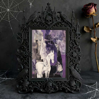 Rare-gem-pick Gothic Dark-style Photo Frame | Werewolf-themed Outdoor Hiking Boot Shop Decor, Photo Ornament, Wall/Table Dual-use, Rustic Fr