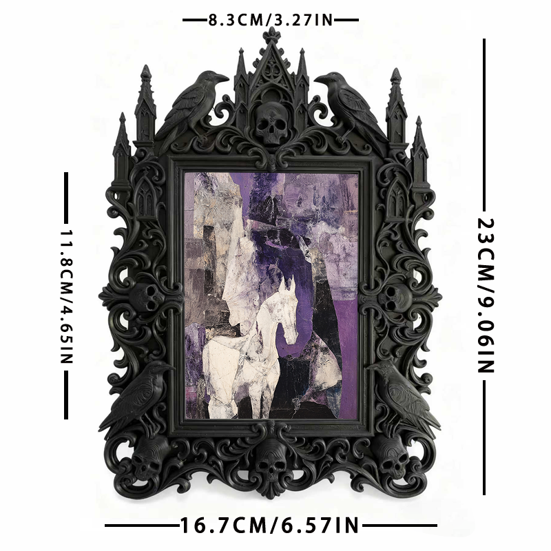 Rare-gem-pick Gothic Dark-style Photo Frame | Werewolf-themed Outdoor Hiking Boot Shop Decor, Photo Ornament, Wall/Table Dual-use, Rustic Fr