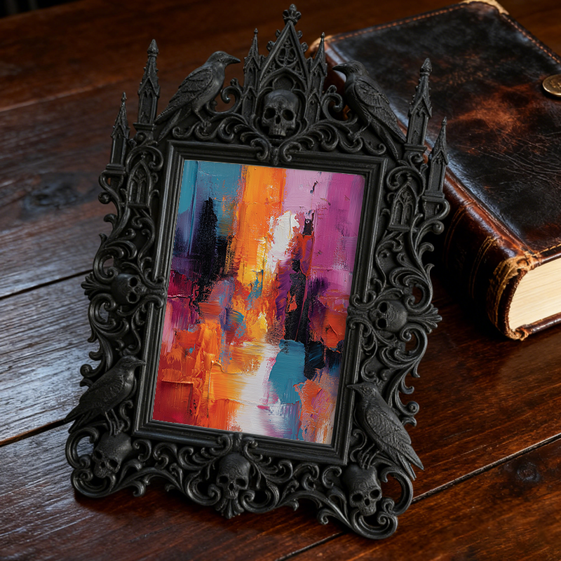 Insta-viral Gothic Dark-style Photo Frame | Gothic Eyelash Extension Storage Shop Decor, Photo Ornament, Wall-mountable & Tabletop, High-glo