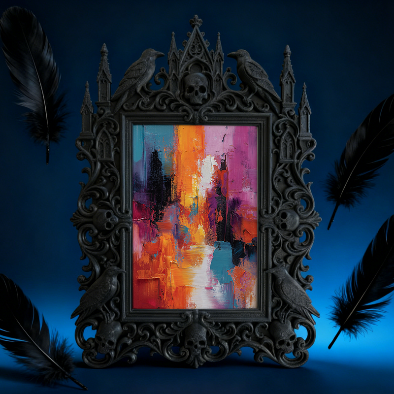 Insta-viral Gothic Dark-style Photo Frame | Gothic Eyelash Extension Storage Shop Decor, Photo Ornament, Wall-mountable & Tabletop, High-glo