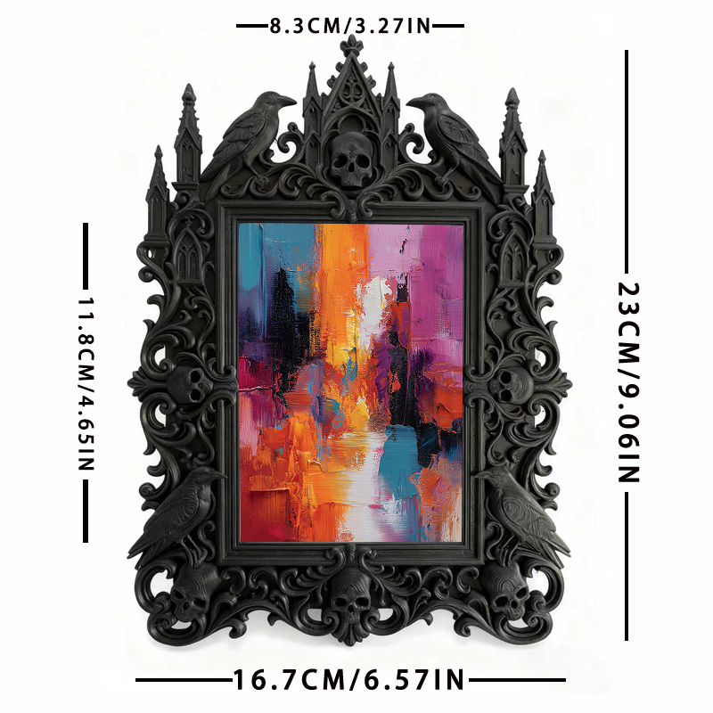Insta-viral Gothic Dark-style Photo Frame | Gothic Eyelash Extension Storage Shop Decor, Photo Ornament, Wall-mountable & Tabletop, High-glo