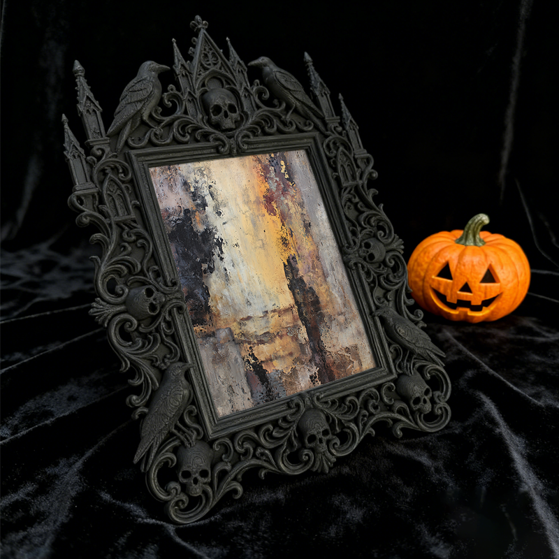 Edgy-chic Gothic Dark-style Photo Frame | Horror Movie Soundtrack Cassette Shop Decor, Photo Ornament, Dual-use Display, Minimalist Frame