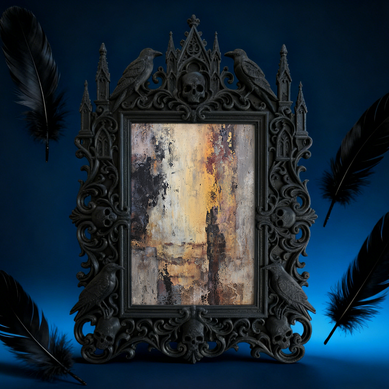 Edgy-chic Gothic Dark-style Photo Frame | Horror Movie Soundtrack Cassette Shop Decor, Photo Ornament, Dual-use Display, Minimalist Frame