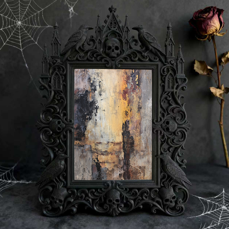 Edgy-chic Gothic Dark-style Photo Frame | Horror Movie Soundtrack Cassette Shop Decor, Photo Ornament, Dual-use Display, Minimalist Frame