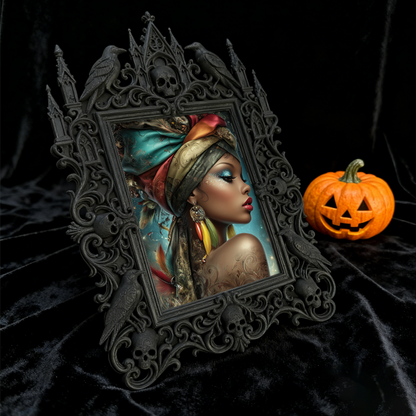 Hard-to-come-by Gothic Dark-style Photo Frame | Vampire Cosplay Fangs Custom Shop Decor, Photo Ornament, Wall/Table Dual-use, Artistic Frame