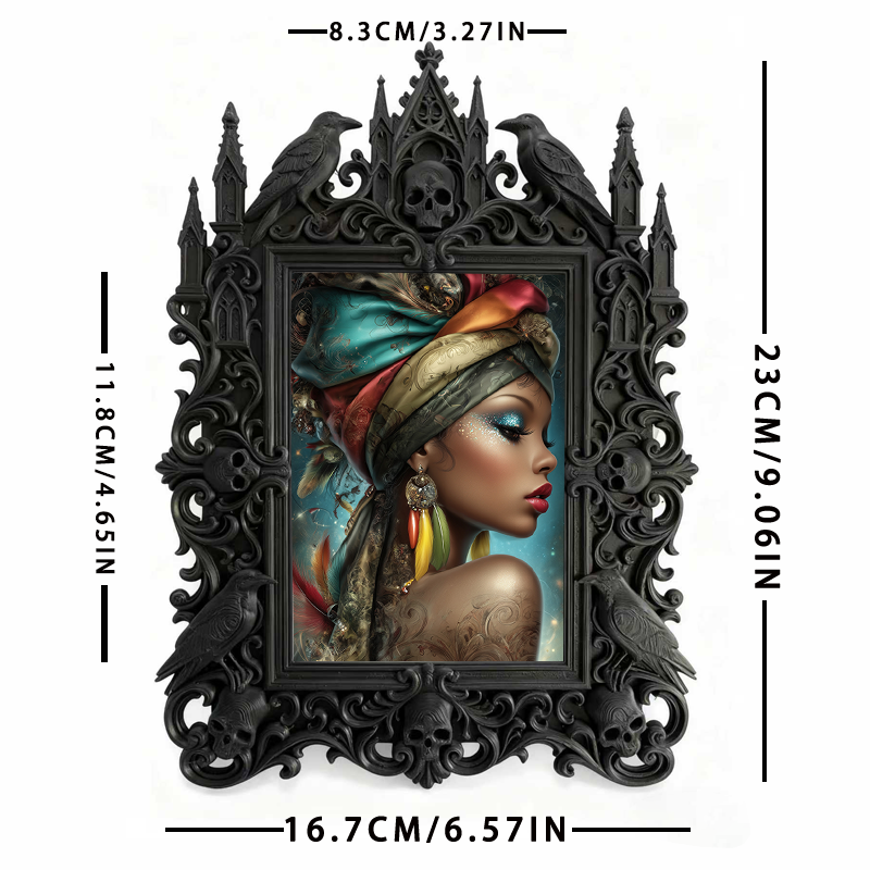 Hard-to-come-by Gothic Dark-style Photo Frame | Vampire Cosplay Fangs Custom Shop Decor, Photo Ornament, Wall/Table Dual-use, Artistic Frame