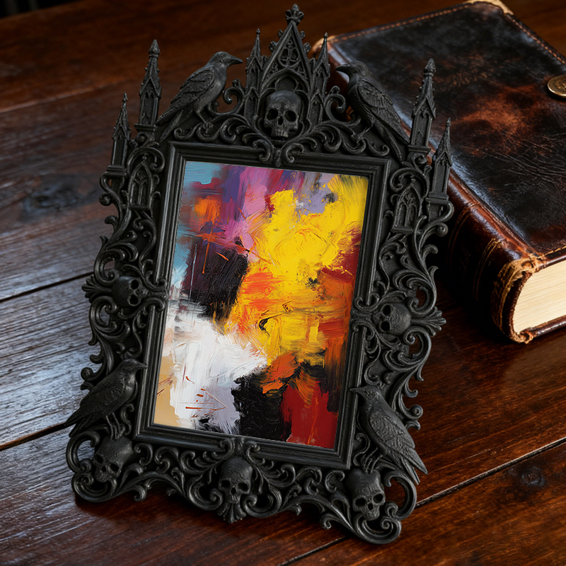 Sturdy-reliable Gothic Dark-style Photo Frame | Gothic Custom Leather Belt Shop Decor, Photo Ornament, Dual-use Display, Wear-resistant Fram
