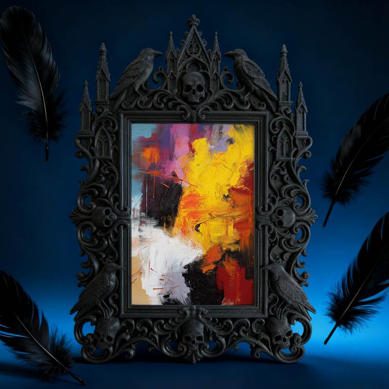 Sturdy-reliable Gothic Dark-style Photo Frame | Gothic Custom Leather Belt Shop Decor, Photo Ornament, Dual-use Display, Wear-resistant Fram