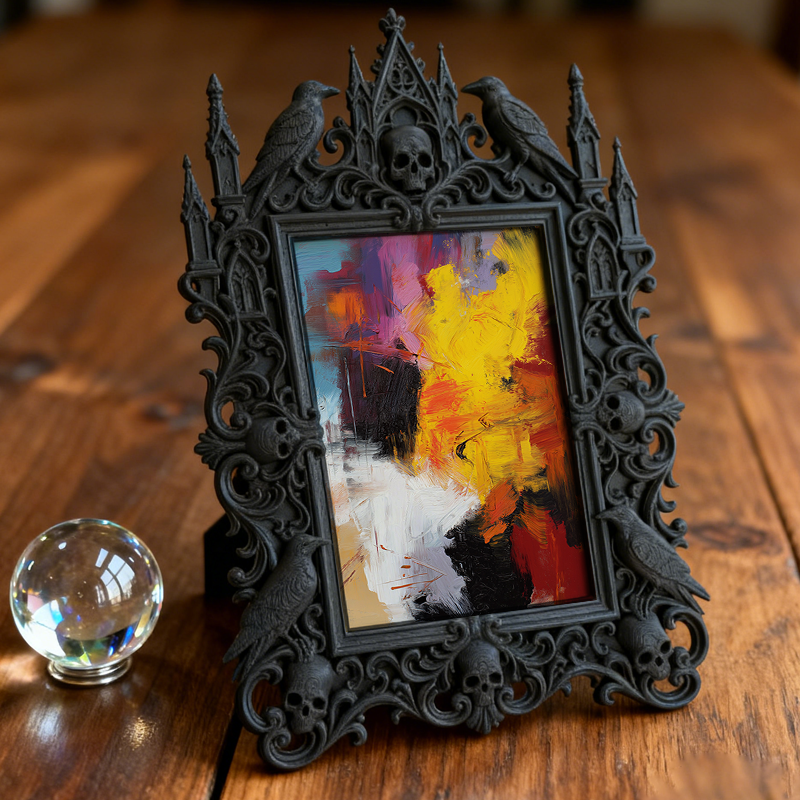 Sturdy-reliable Gothic Dark-style Photo Frame | Gothic Custom Leather Belt Shop Decor, Photo Ornament, Dual-use Display, Wear-resistant Fram