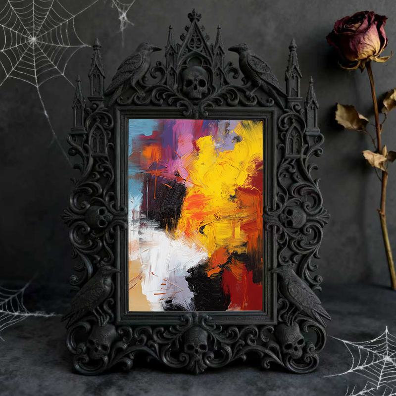 Sturdy-reliable Gothic Dark-style Photo Frame | Gothic Custom Leather Belt Shop Decor, Photo Ornament, Dual-use Display, Wear-resistant Fram