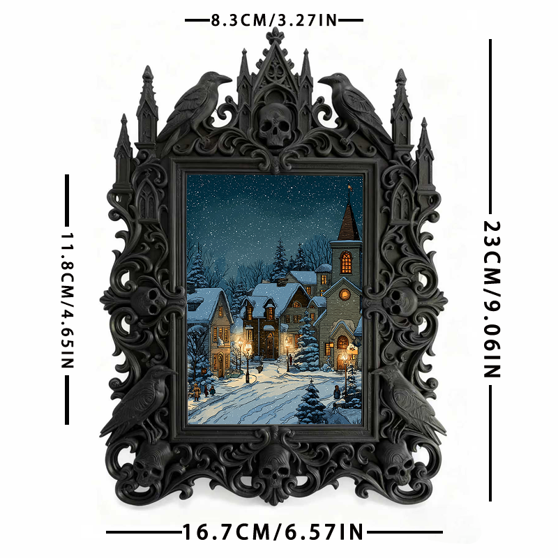 Bold-standout Gothic Dark-style Photo Frame | Dark Fantasy Dice Bag Sewing Shop Decor, Photo Ornament, Wall-mountable & Tabletop, Creative F