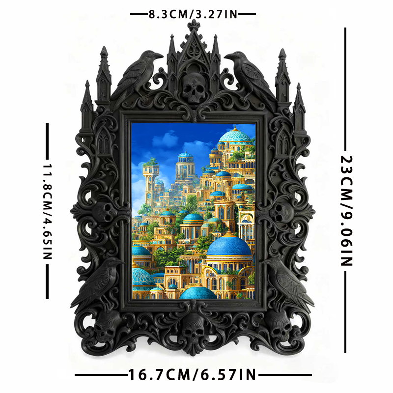 Cute-spooky-vibe Gothic Dark-style Photo Frame | Gothic Pet Halloween Pumpkin Collar Shop Decor, Photo Ornament, Dual-use Display, Cute Fram