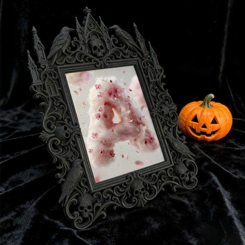 TikTok-viral Gothic Dark-style Photo Frame | Gothic Handmade Resin Jewelry Shop Decor, Photo Ornament, Wall-mountable & Tabletop, Plastic Fr
