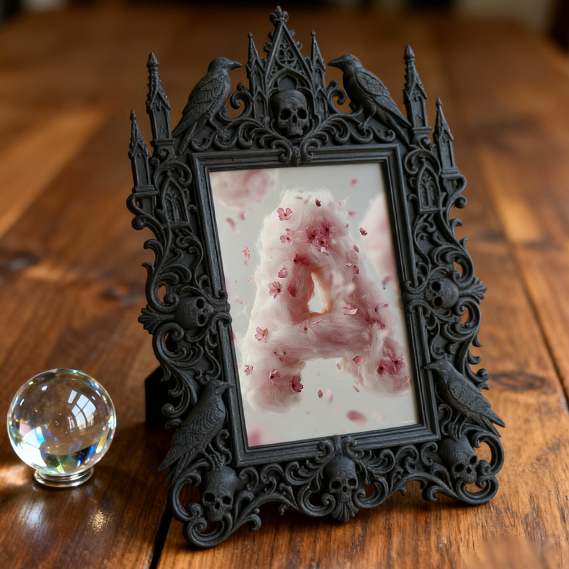 TikTok-viral Gothic Dark-style Photo Frame | Gothic Handmade Resin Jewelry Shop Decor, Photo Ornament, Wall-mountable & Tabletop, Plastic Fr